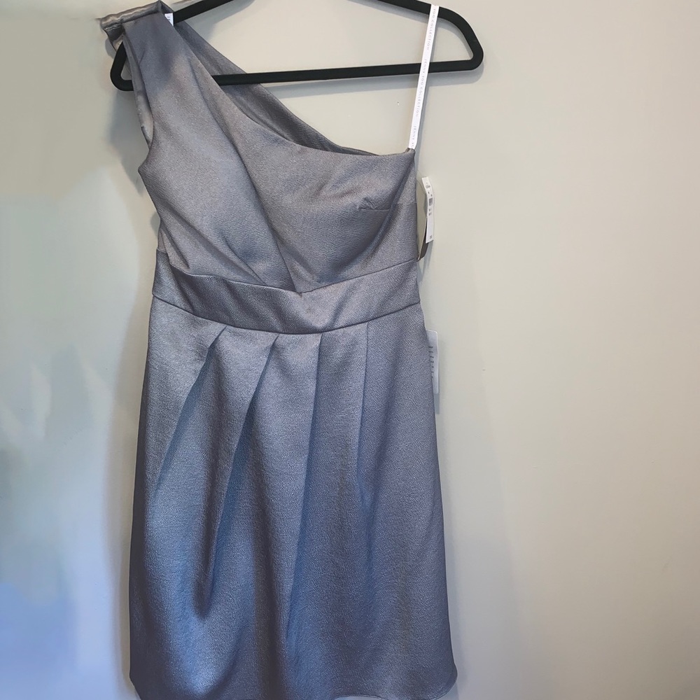 Jenny Yoo Collection Silver One-Arm Dress